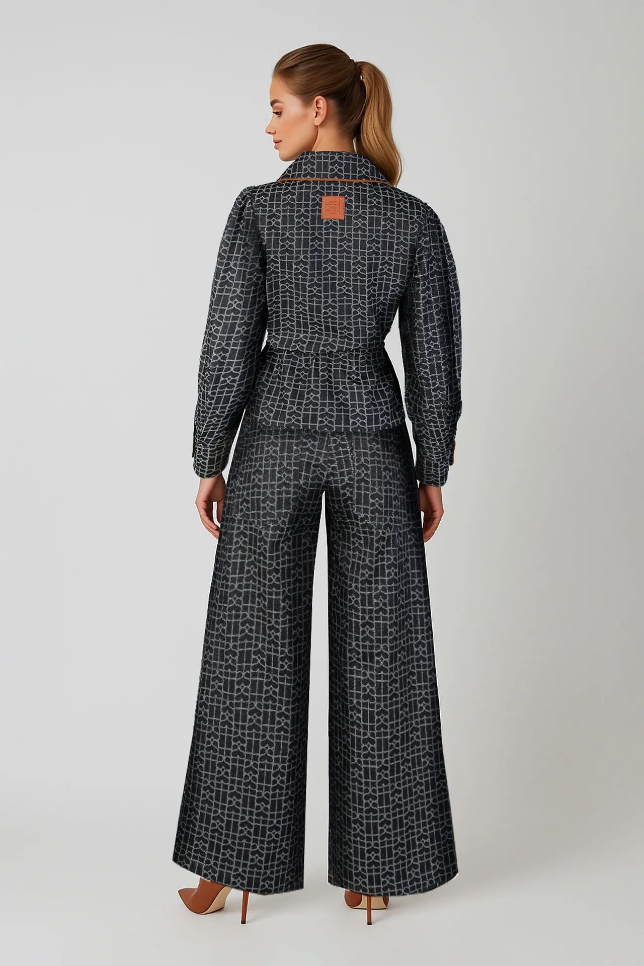 Calças Culotte Denim com Estampa SH