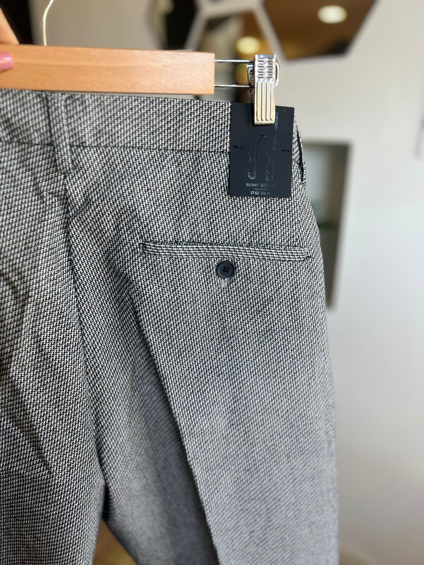 Calças Skinny Fit Clássicas Texturadas