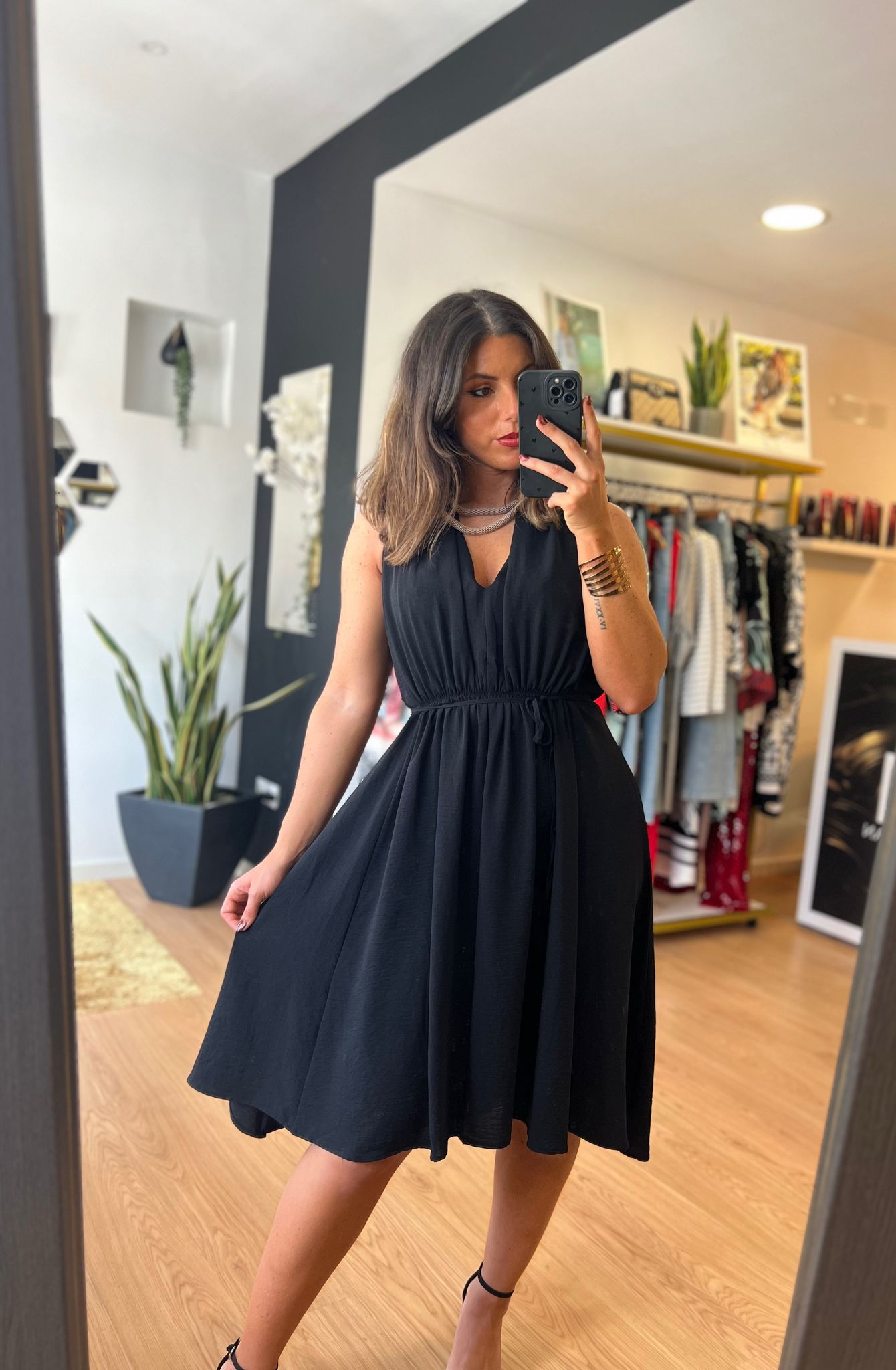 Vestido curto plissado