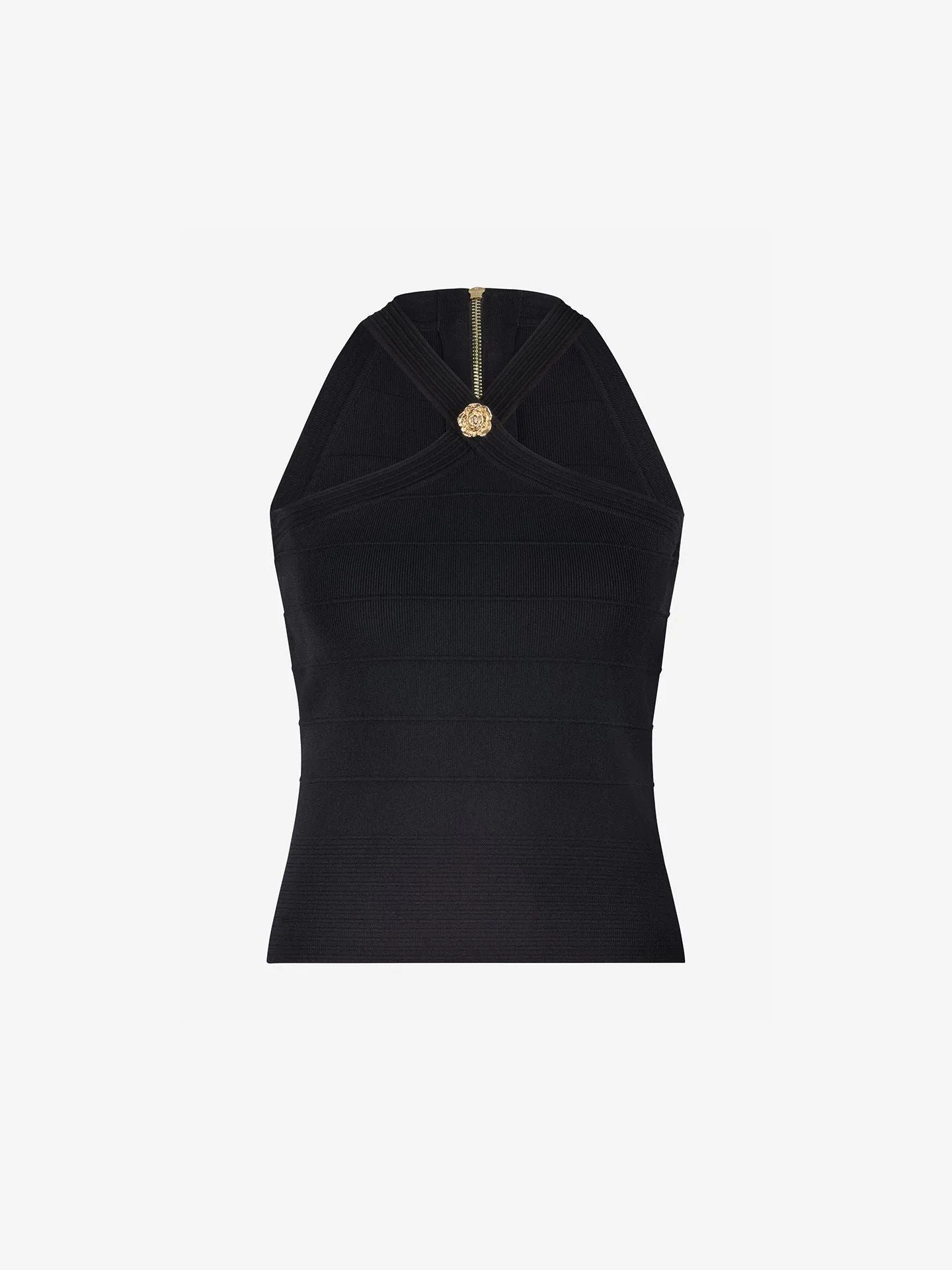 Top Nikkie Preto com Detalhe Dourado