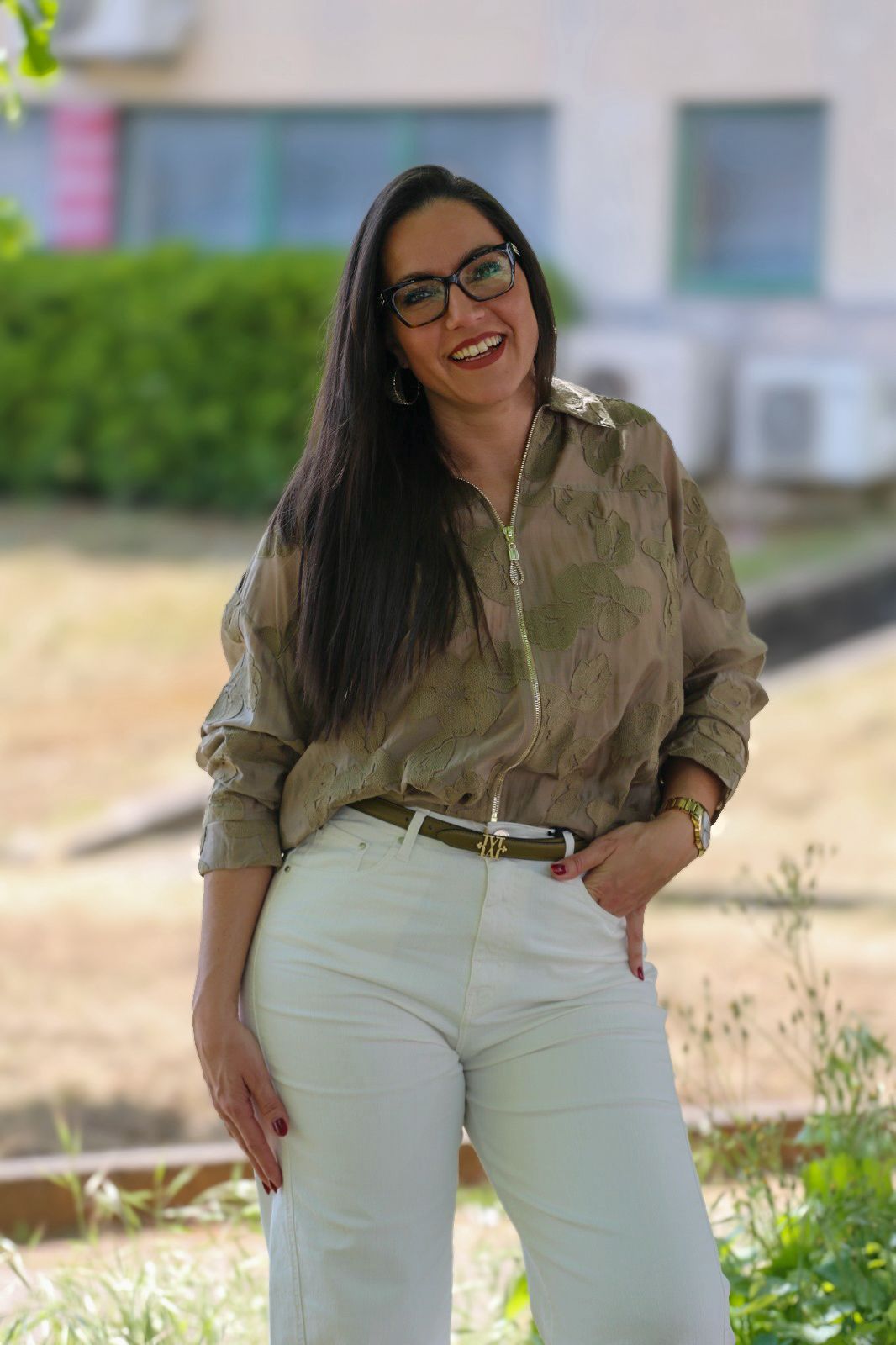 Bomber Floral Texturizado – Verde Khaki