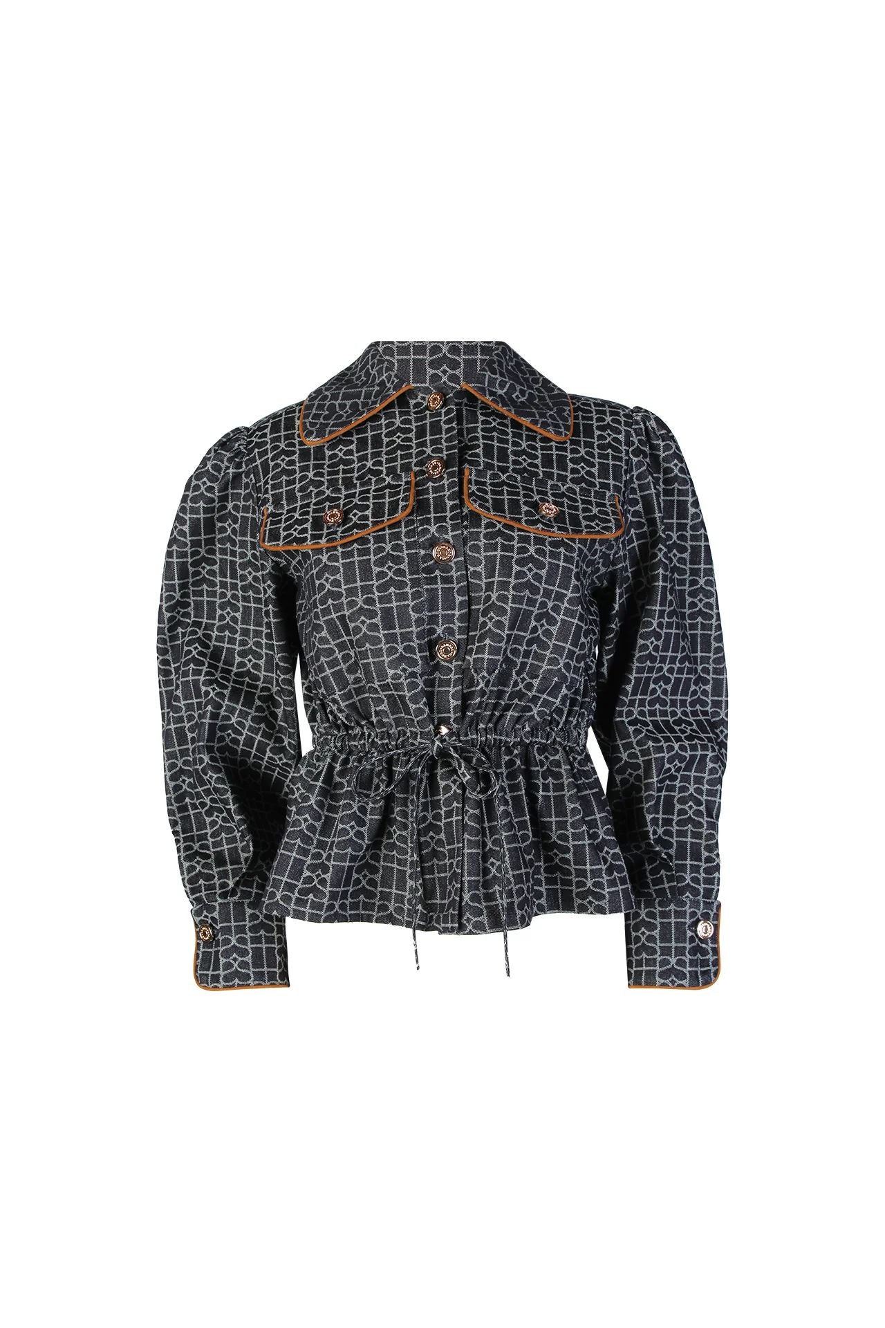 Blusa Denim com Estampa Logo SH