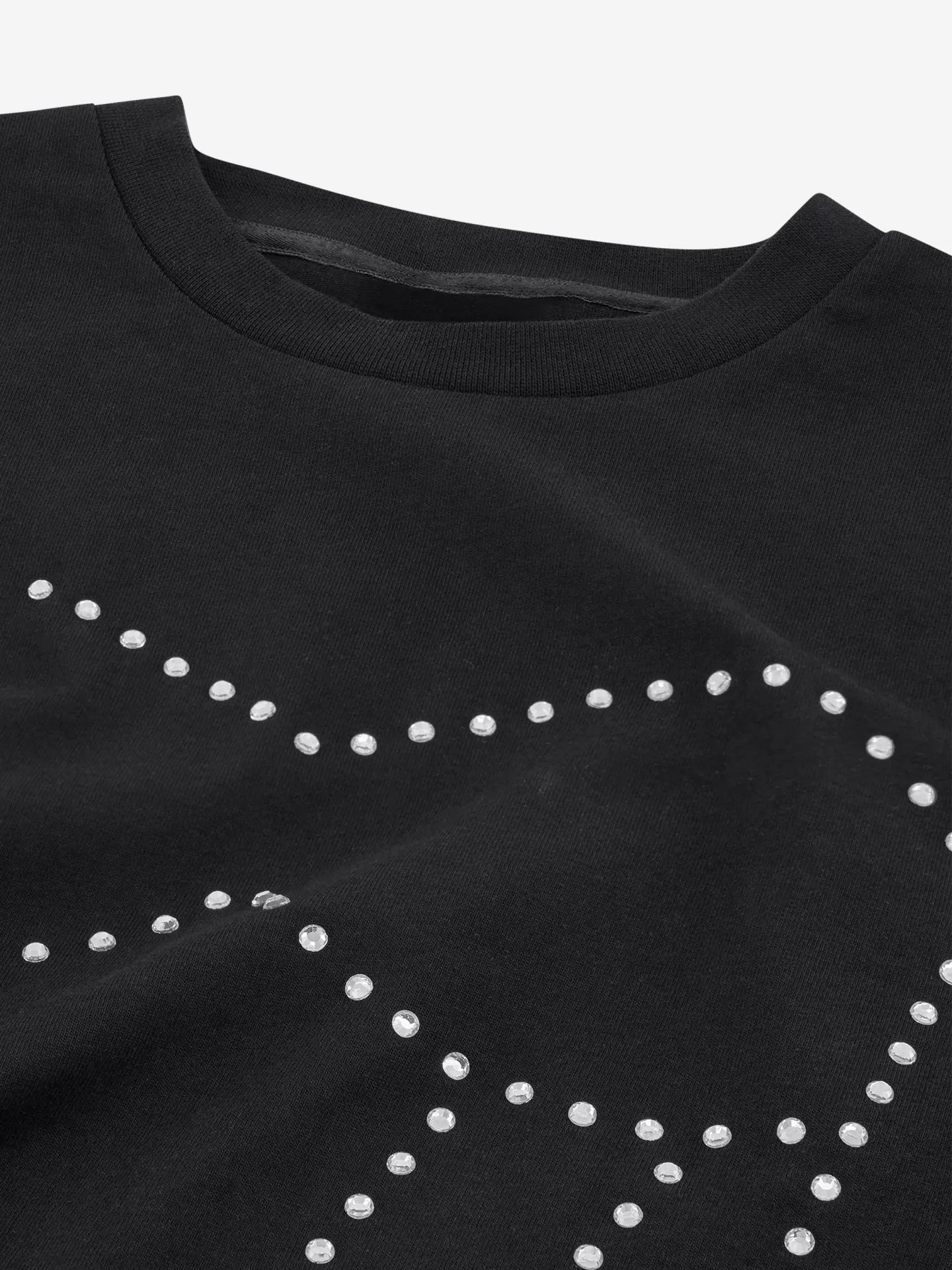 T-shirt oversized com strass