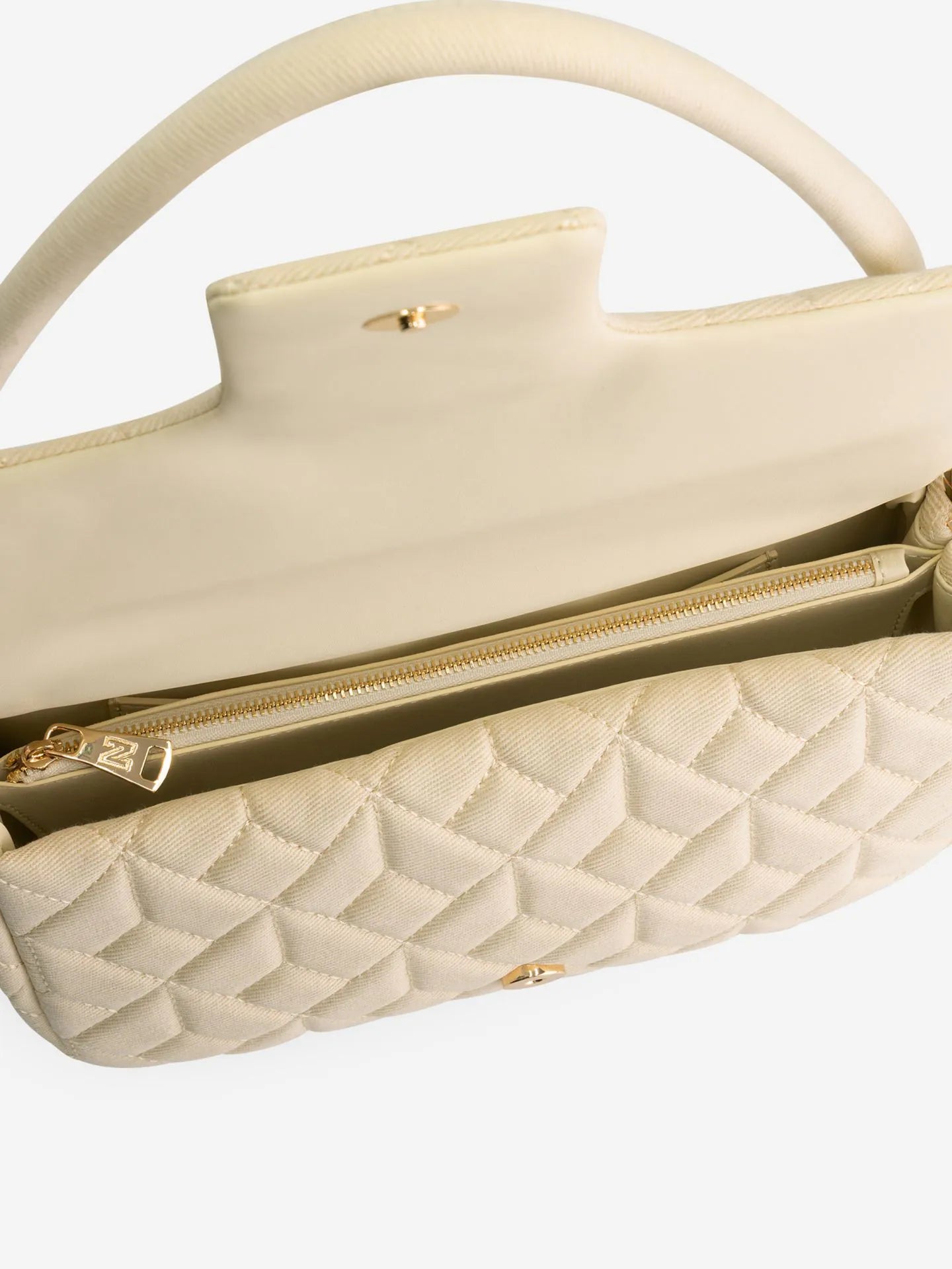 Bolsa de ombro jeans acolchoada com logotipo N
