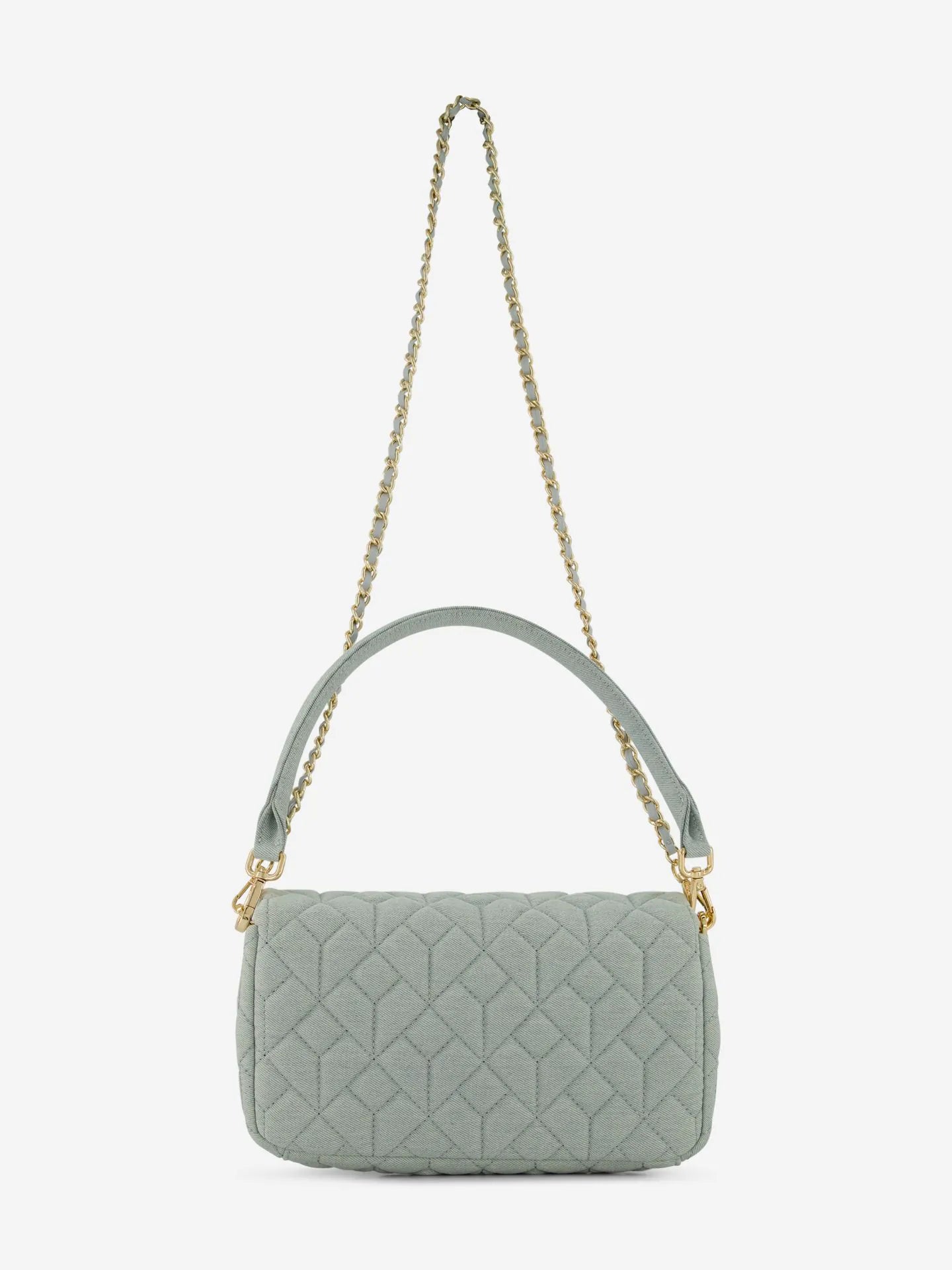 Bolsa de ombro jeans acolchoada com logotipo N