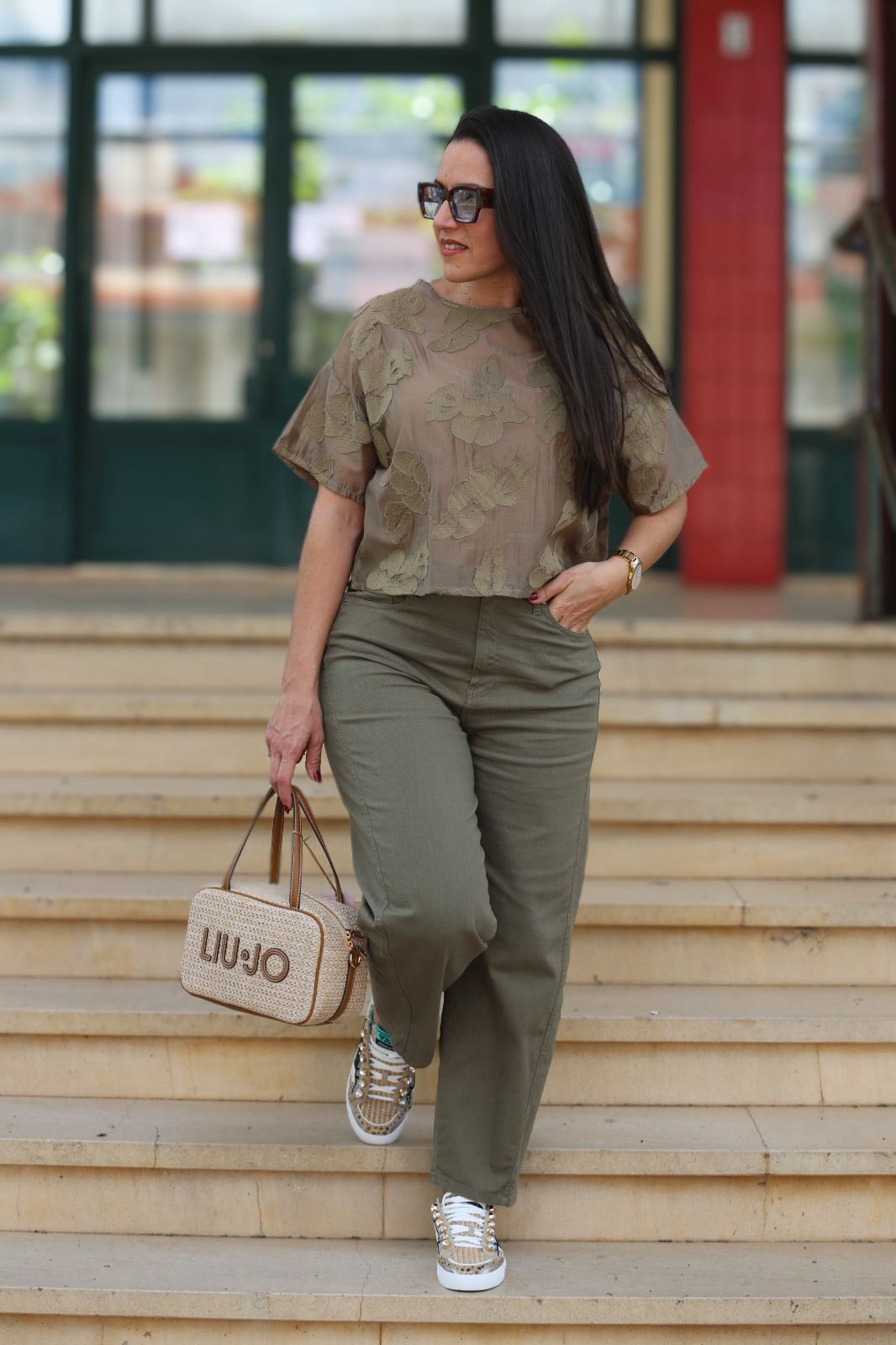 Calça Baggy Verde Militar