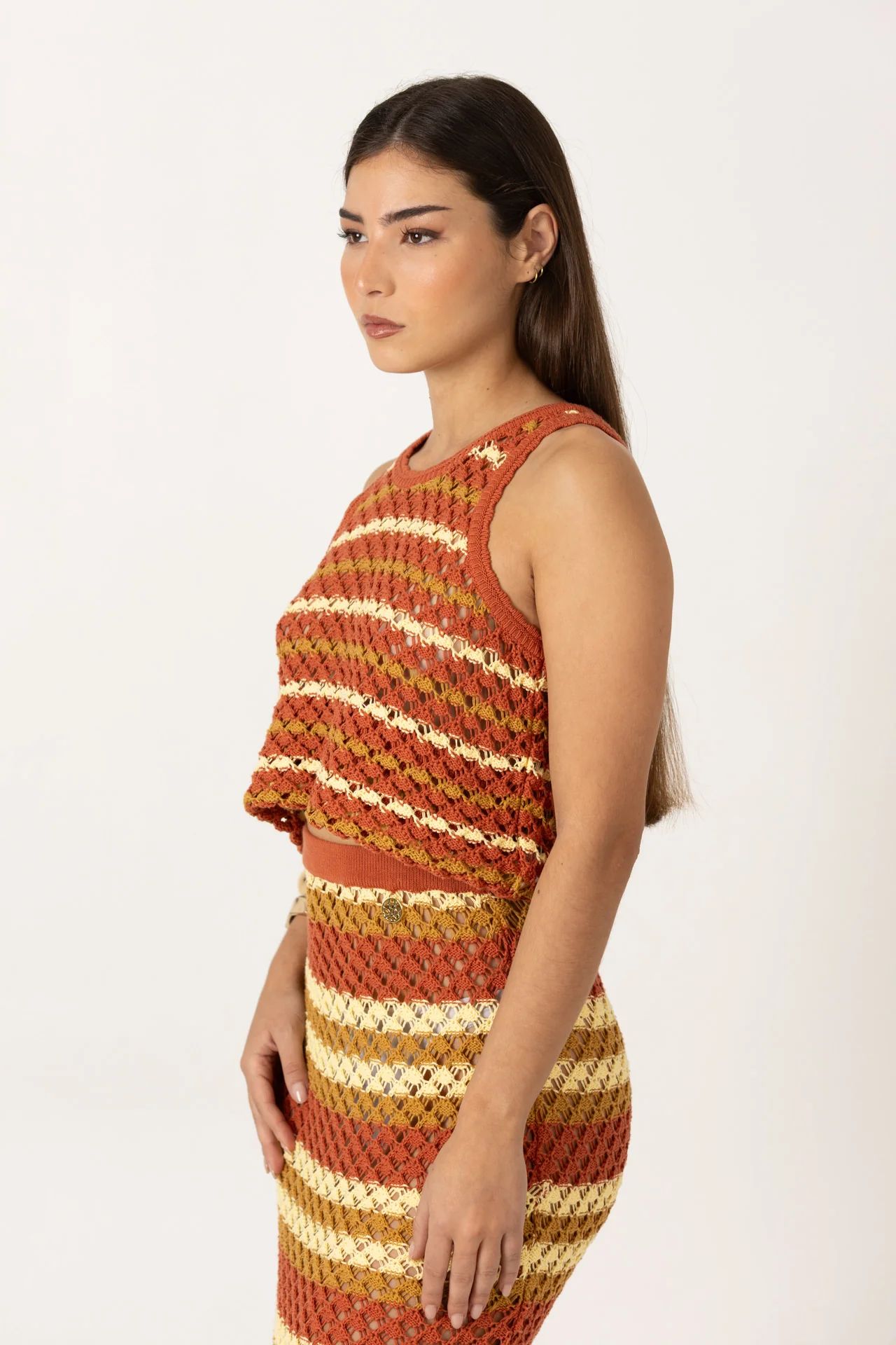Saia de crochê multicolor SH x GM