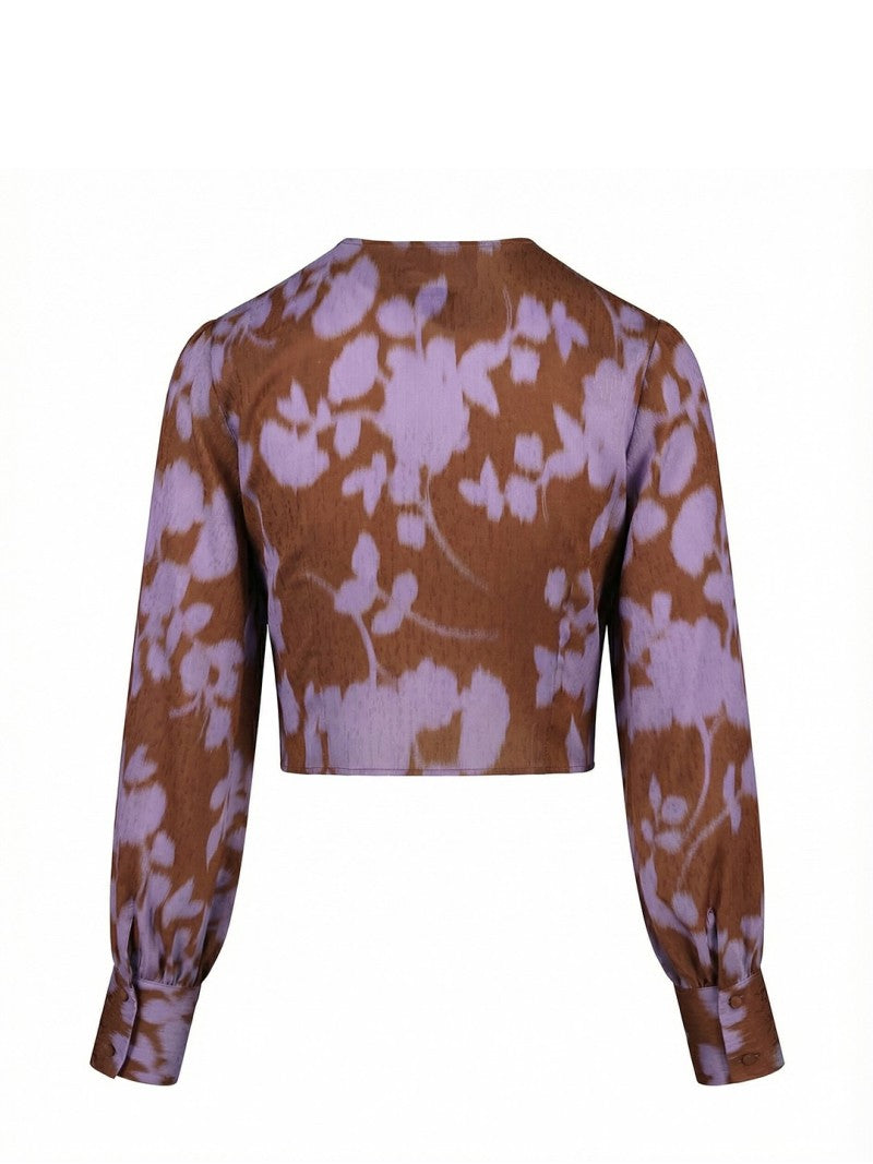 Blusa estampada com nó