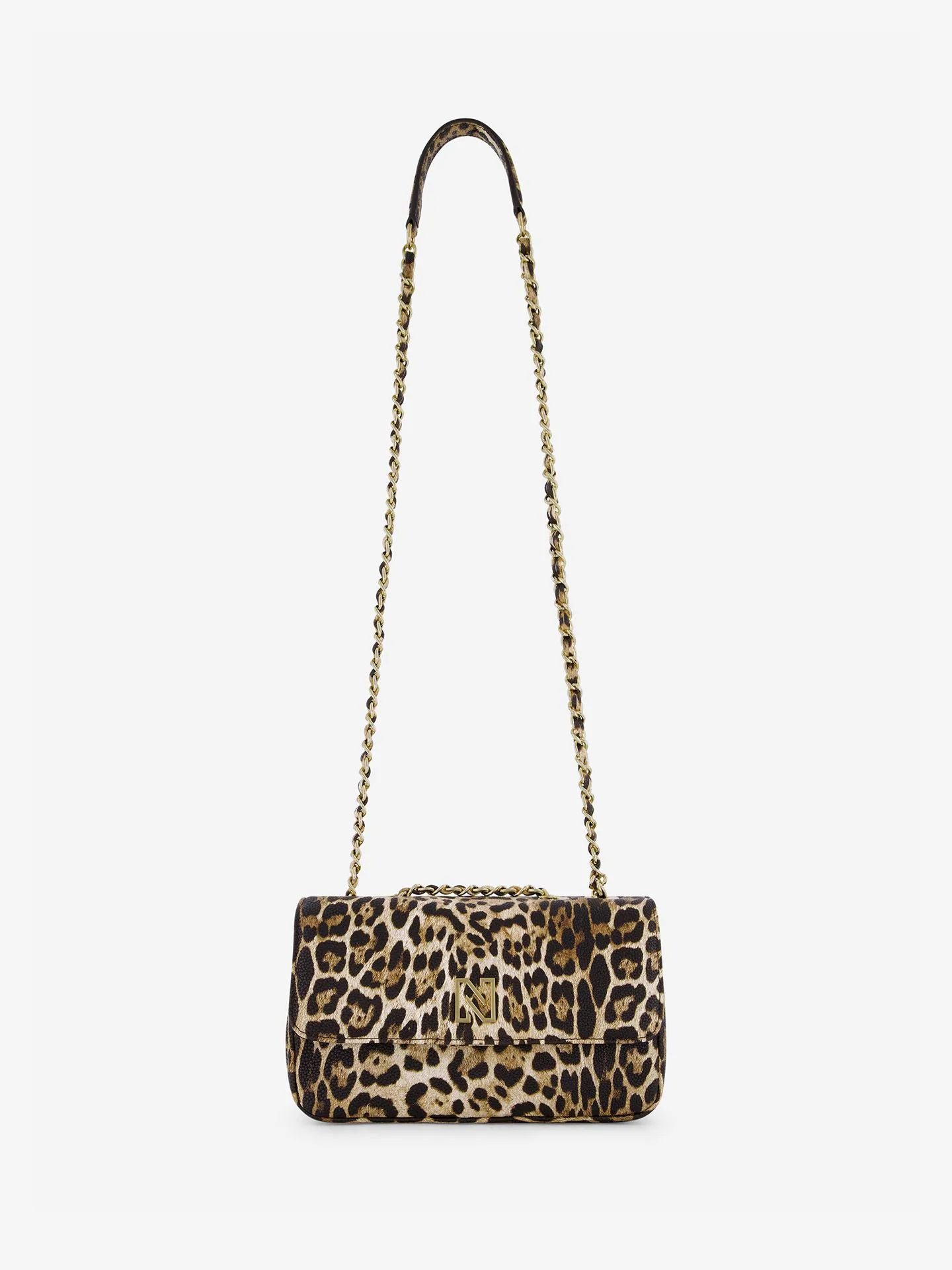 Mala Animal Print com Corrente Dourada