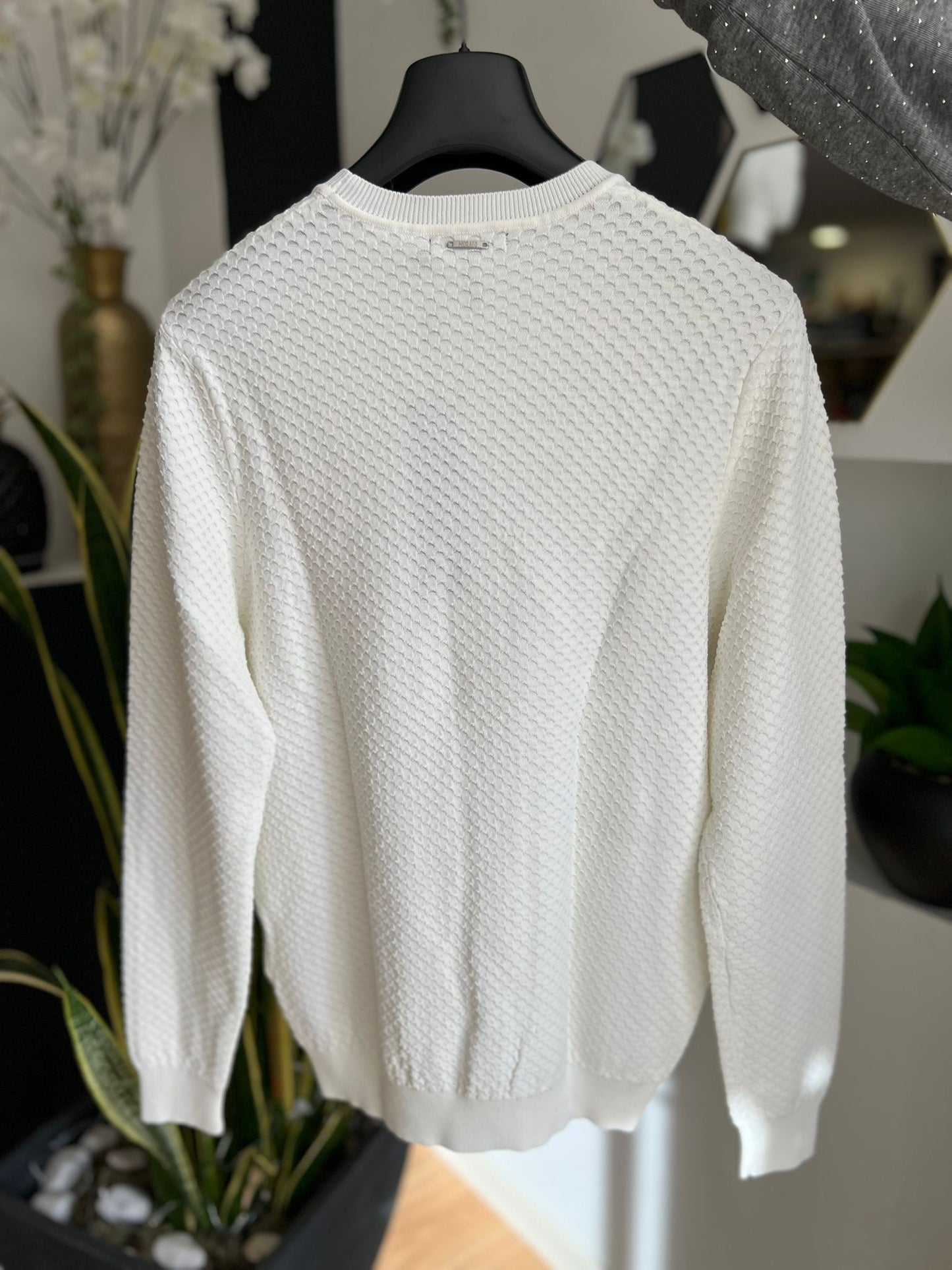 Camisola Antony Morato – Malha Texturada Favos (Branco)