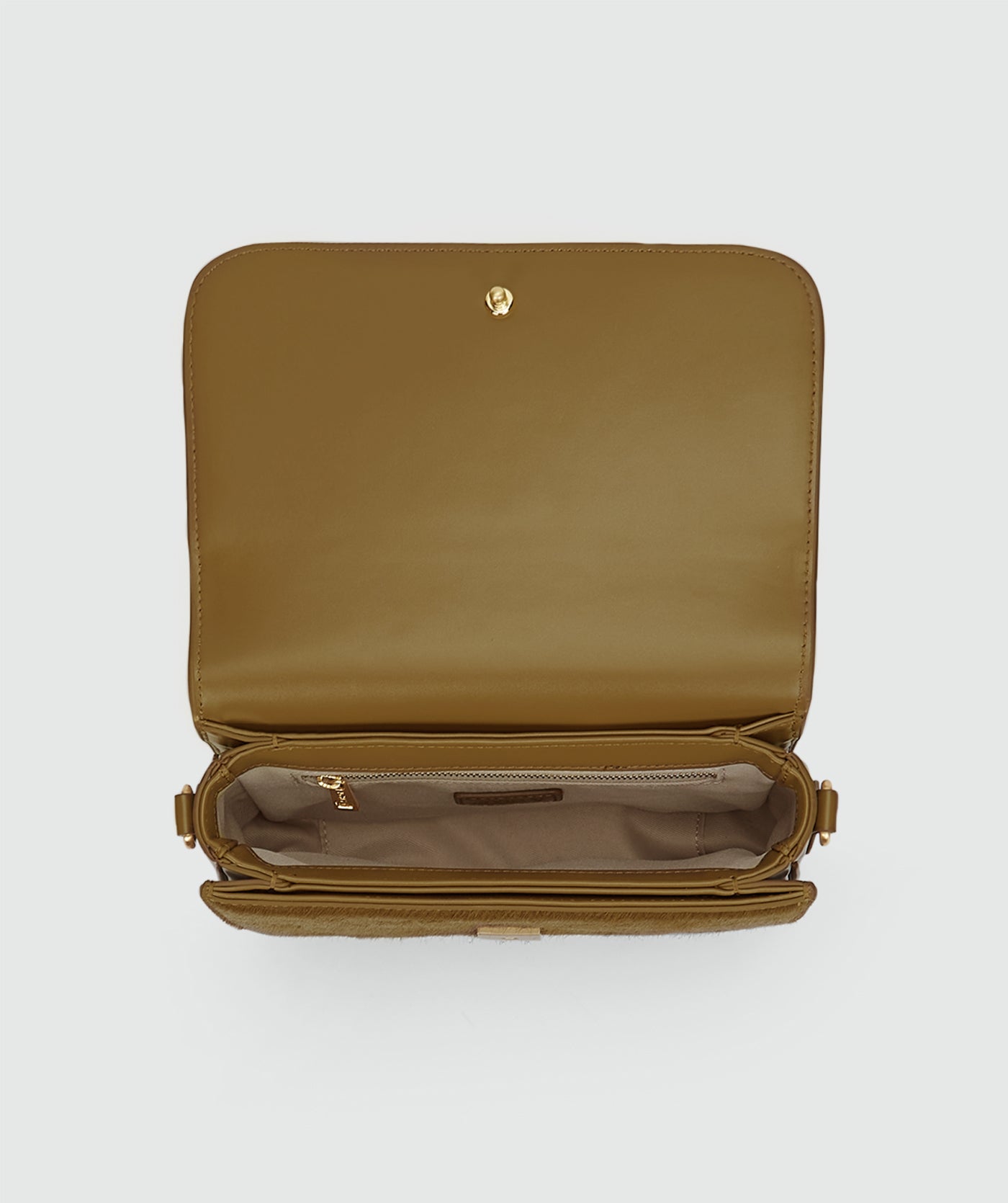 Bolsa com pelo de pônei - cáqui