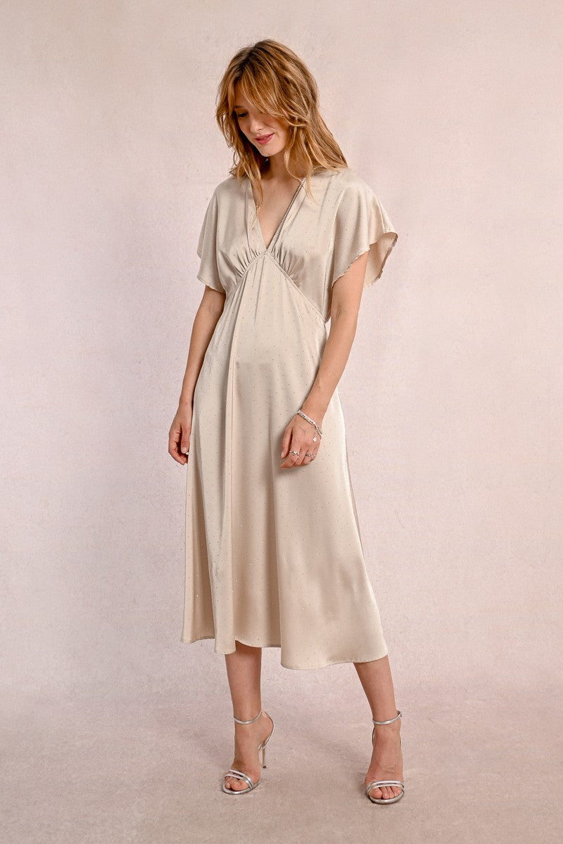 Vestido longo de cetim