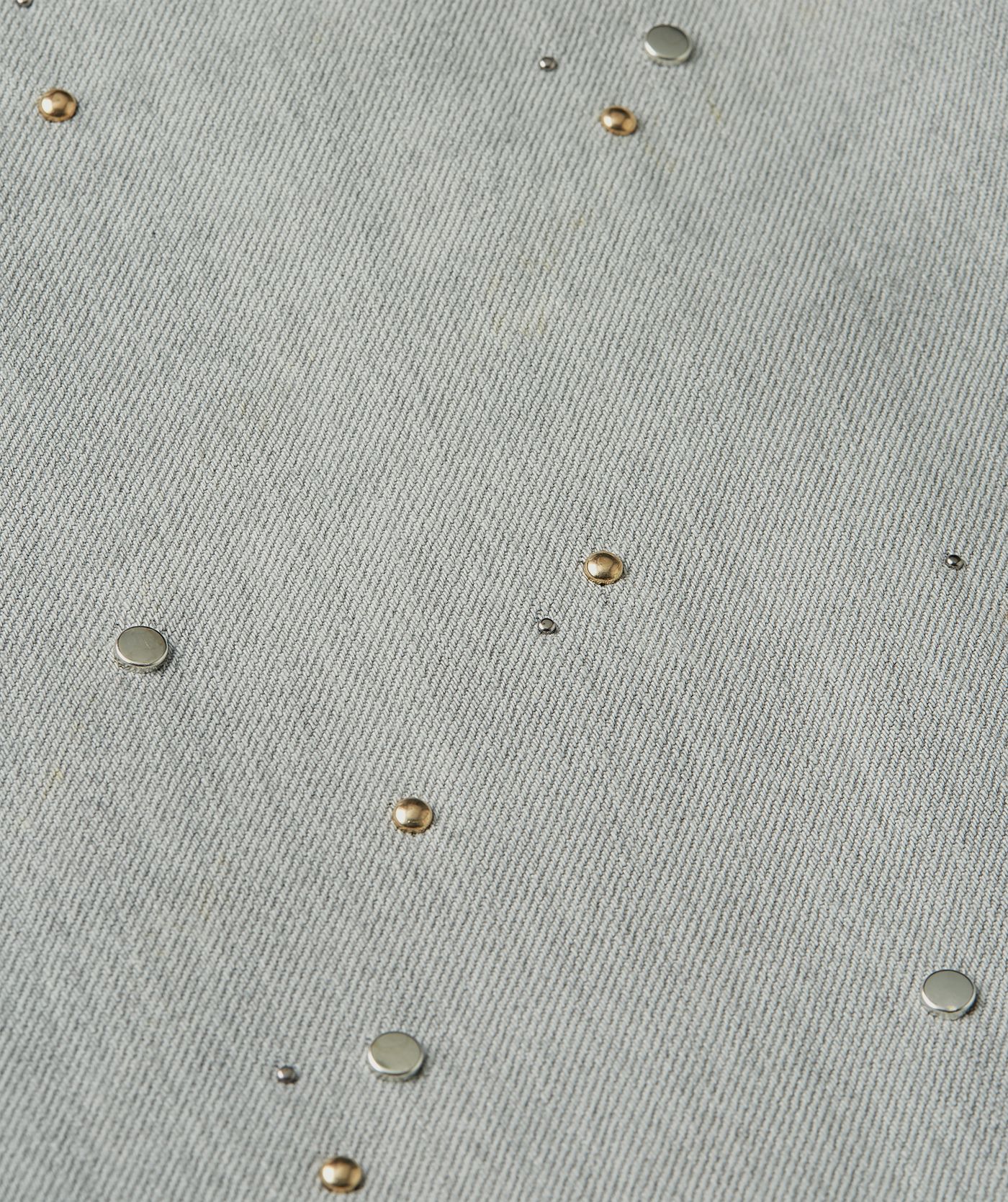 Calça jeans PHEBE de cintura média com tachas - jeans cinza