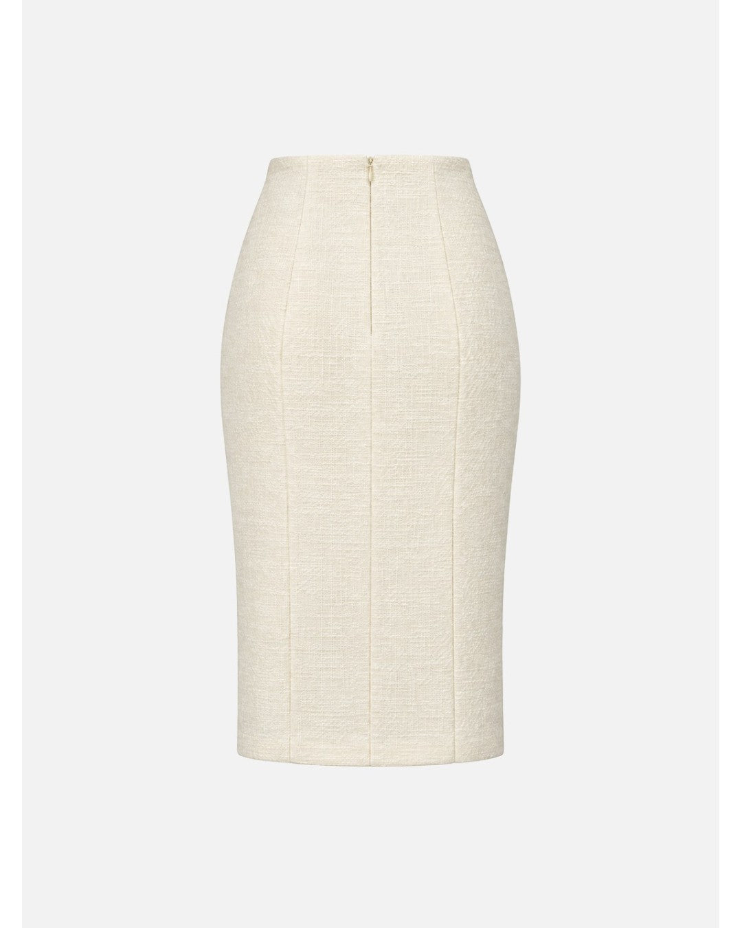 Saia midi tweed com racha
