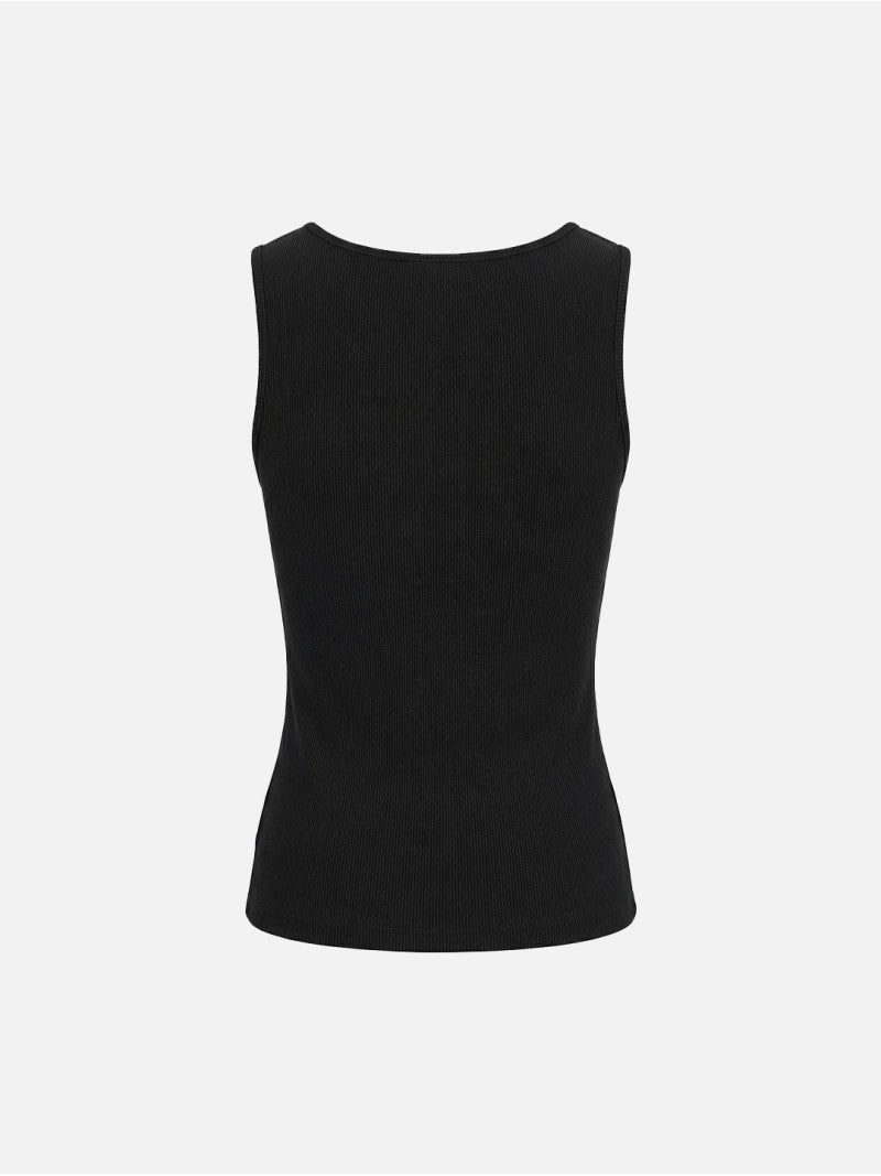 Top de decote quadrado com logo SCRIPTA