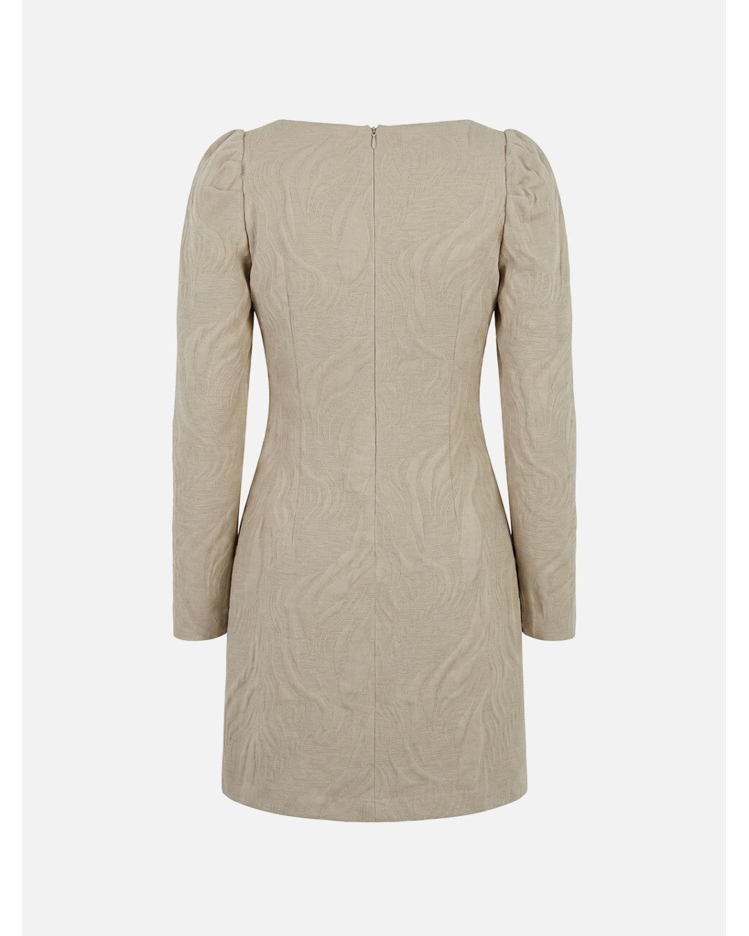 Vestido Curto Bege Texturado