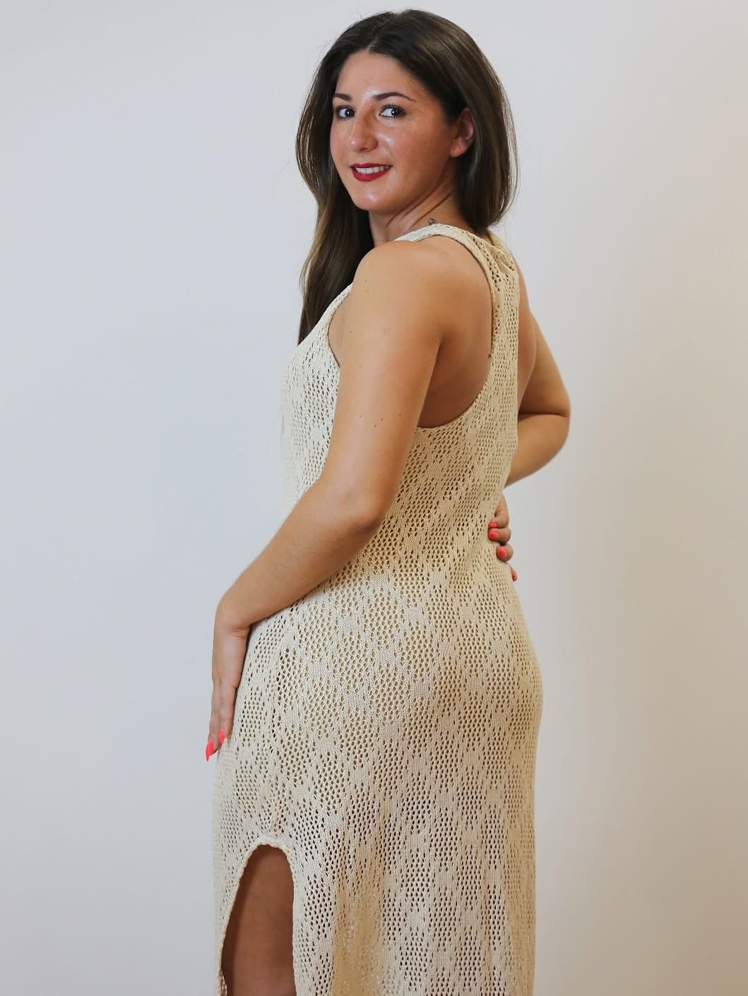 Vestido Crochetado Midi