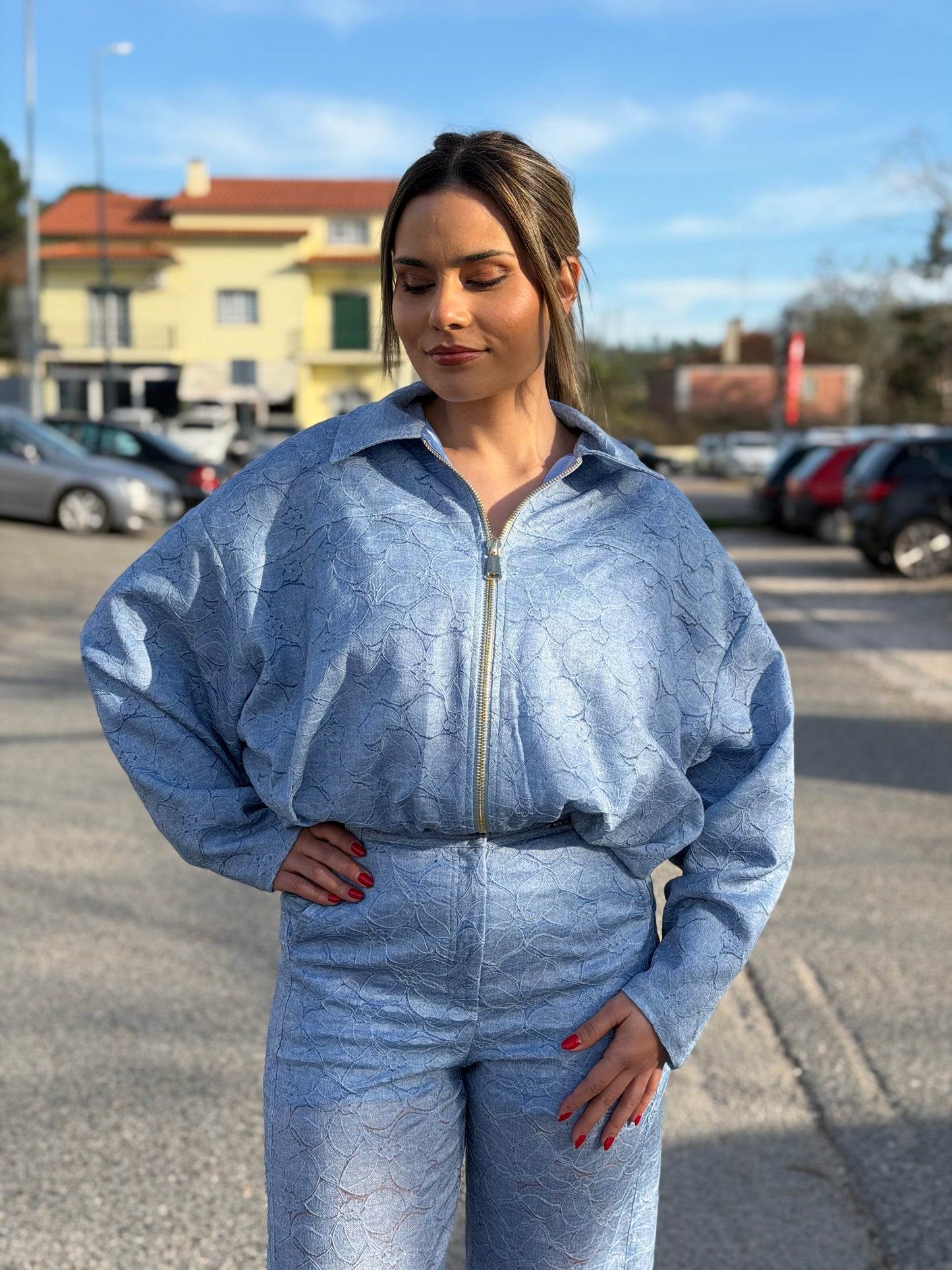 Casaco Bomber em Renda