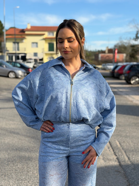 Casaco Bomber em Renda