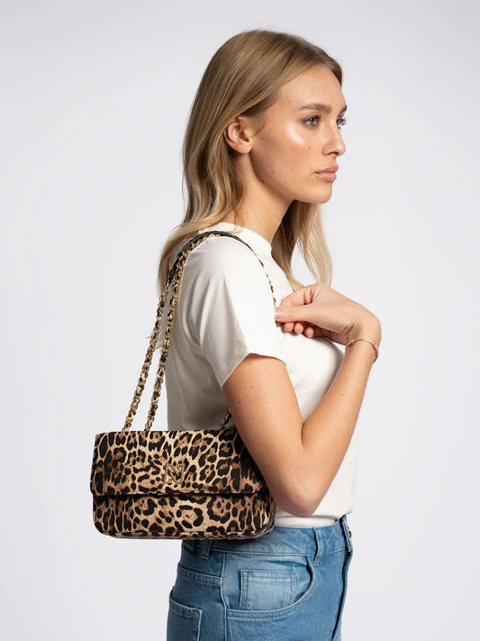 Mala Animal Print com Corrente Dourada
