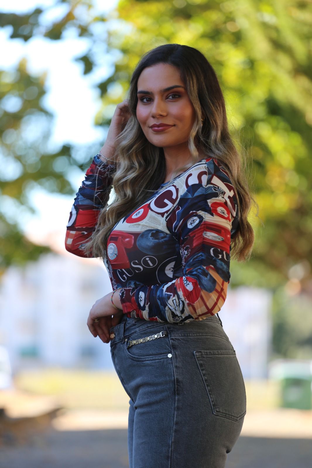 Calça de Ganga Wide Leg Cinza Escuro