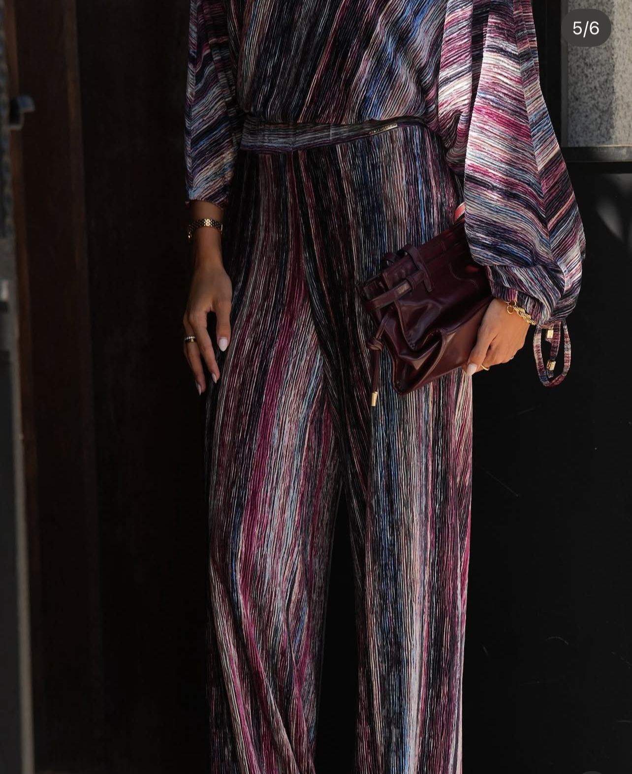 Calça Larga em Veludo Canelado