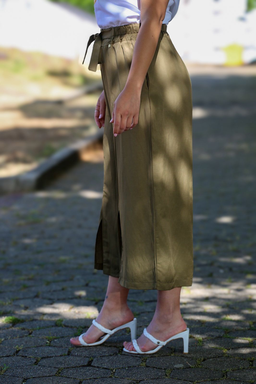 Calça Culote Verde – Cintura Subida