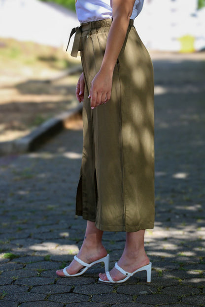 Calça Culote Verde – Cintura Subida