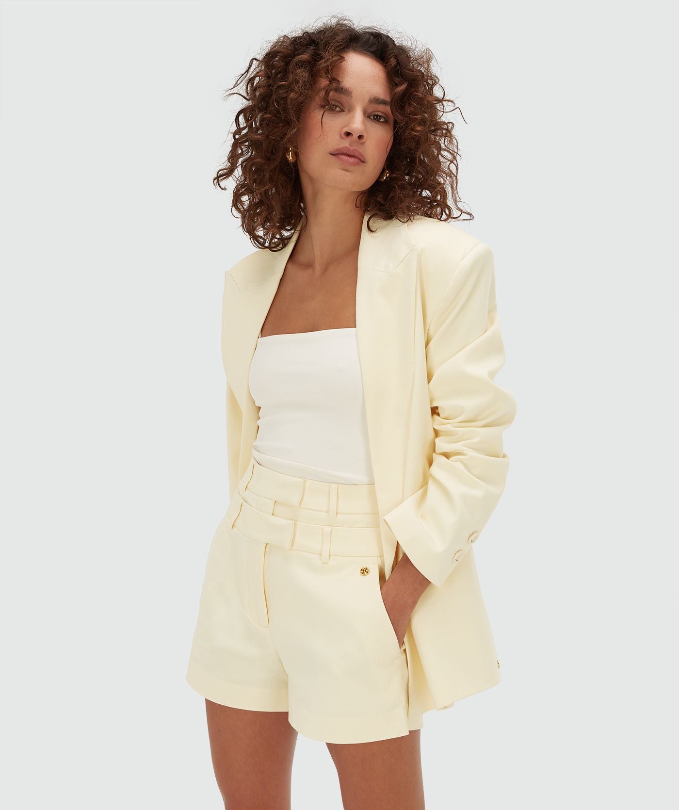 BENSON blazer oversized - butter yellow