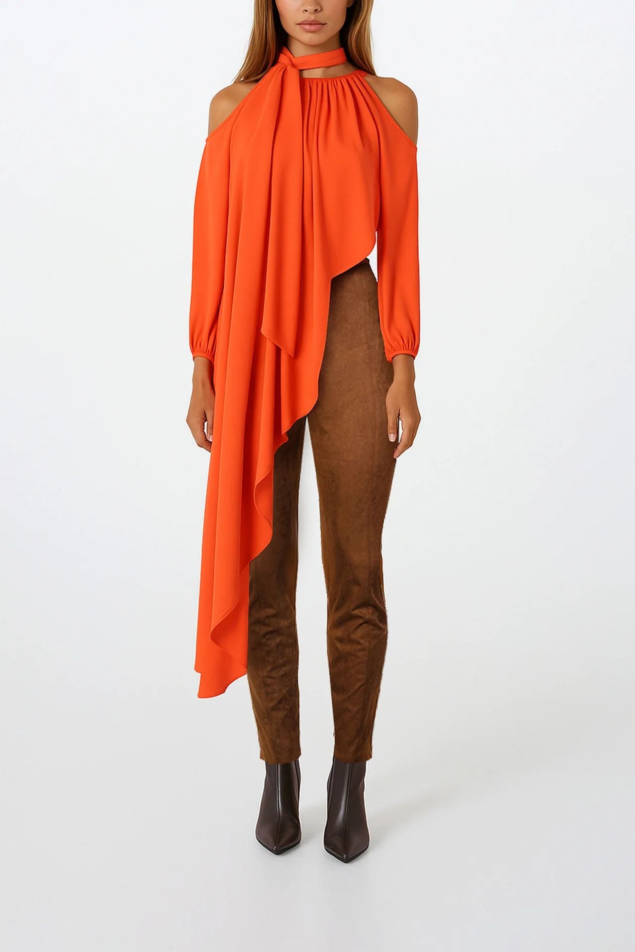 Leggings em efeito camurça