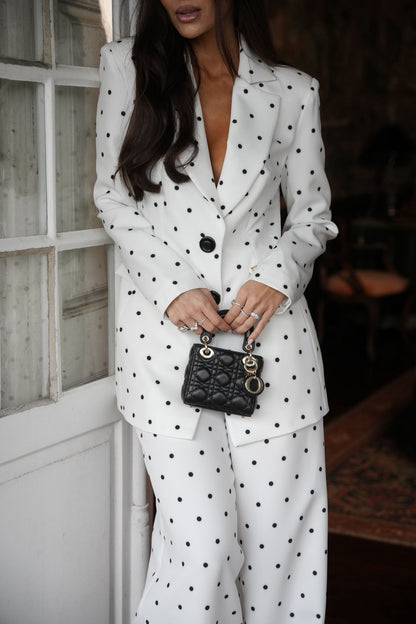 Blazer Citado com Estampado às Bolas