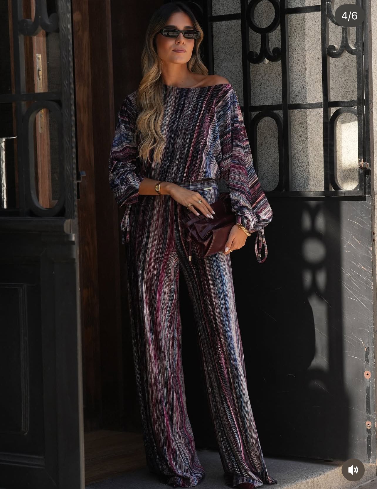 Calça Larga em Veludo Canelado