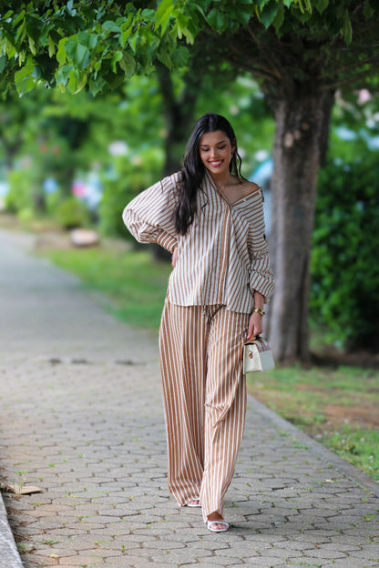 Conjunto Camisa & Calça Risca Elegante
