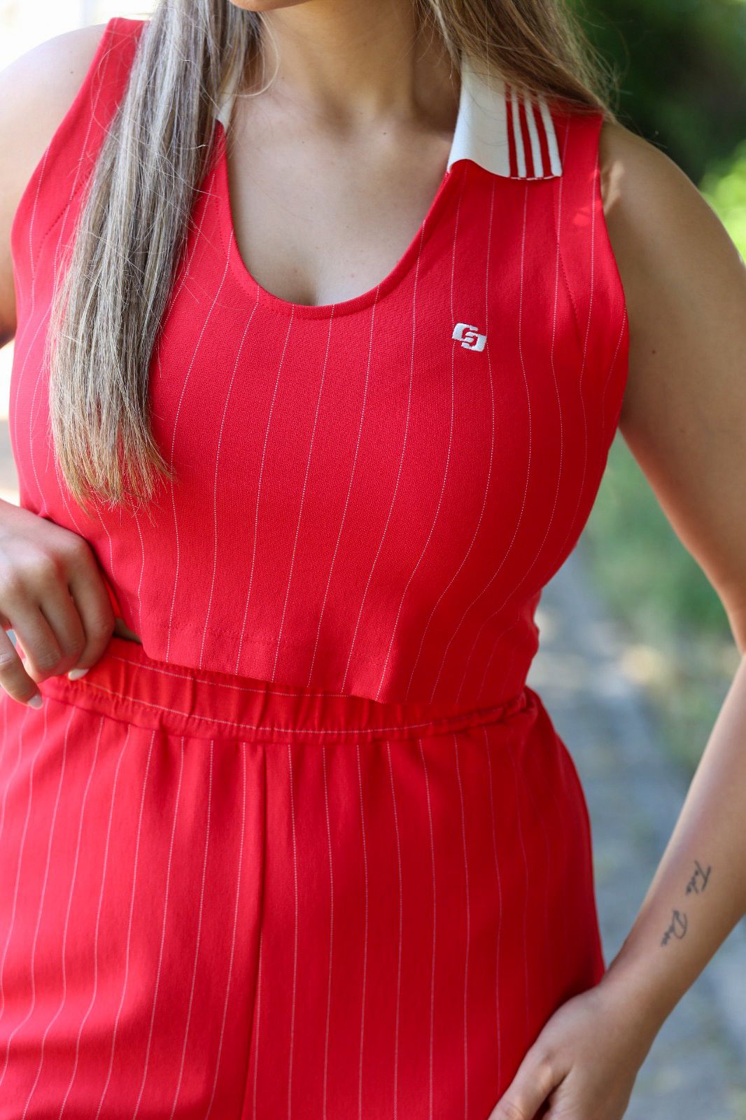 Conjunto Colcci Vermelho Risca