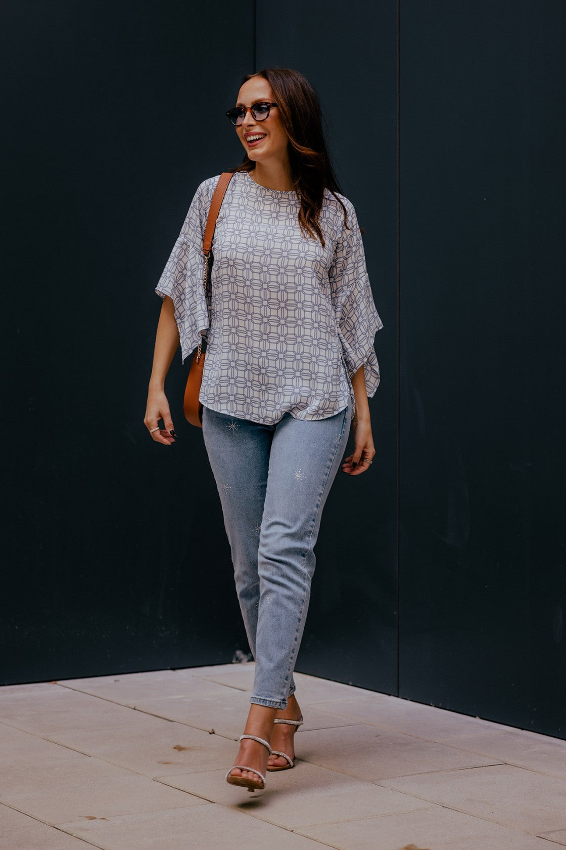 Túnica estampada laço nas costas