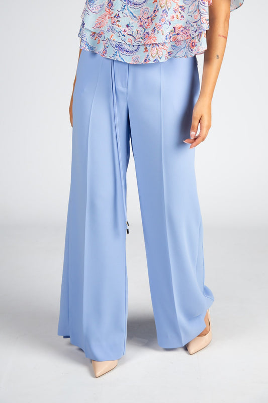Calças pantalonas azul claro