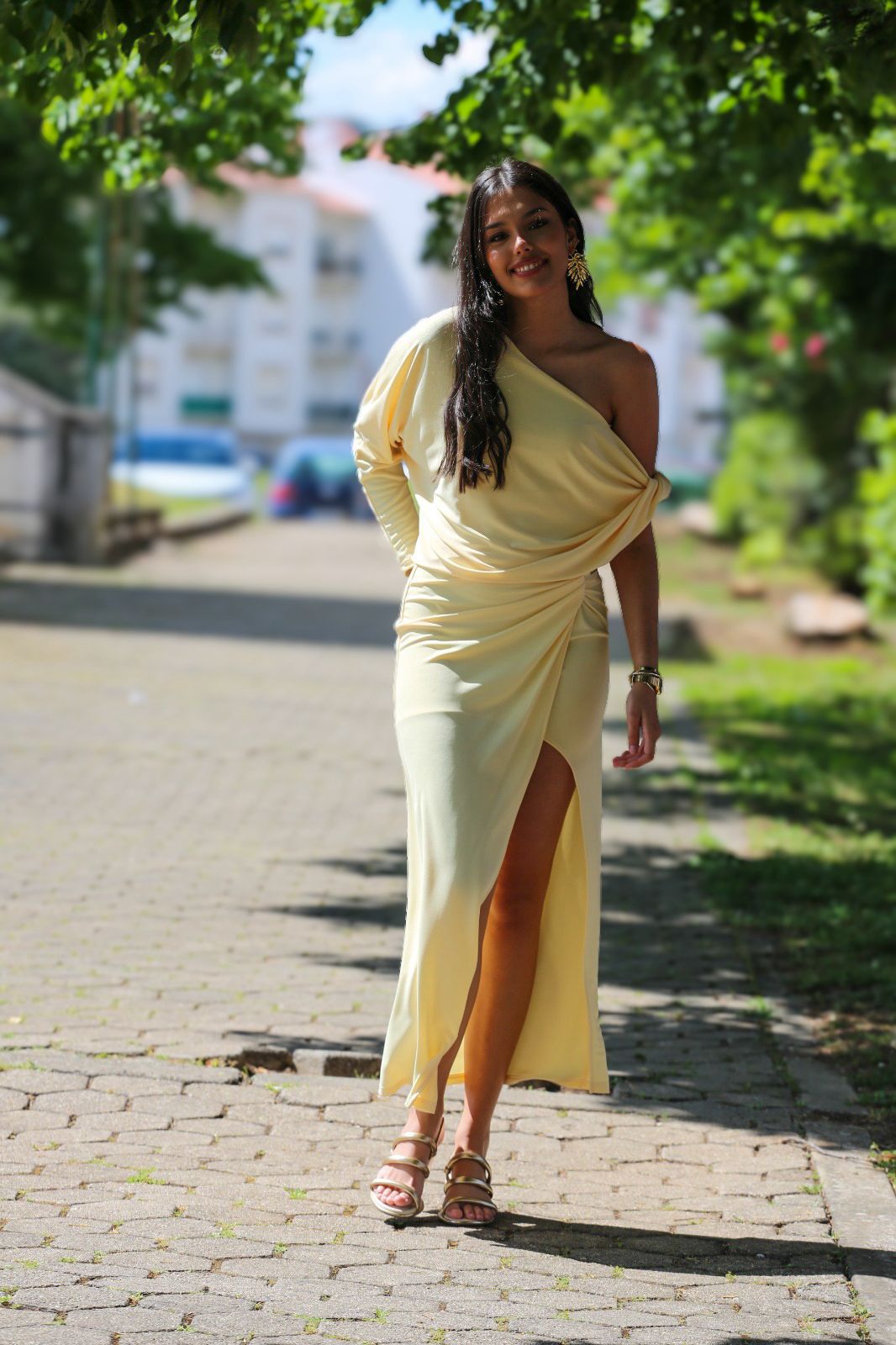 Saia Midi Drapeada
