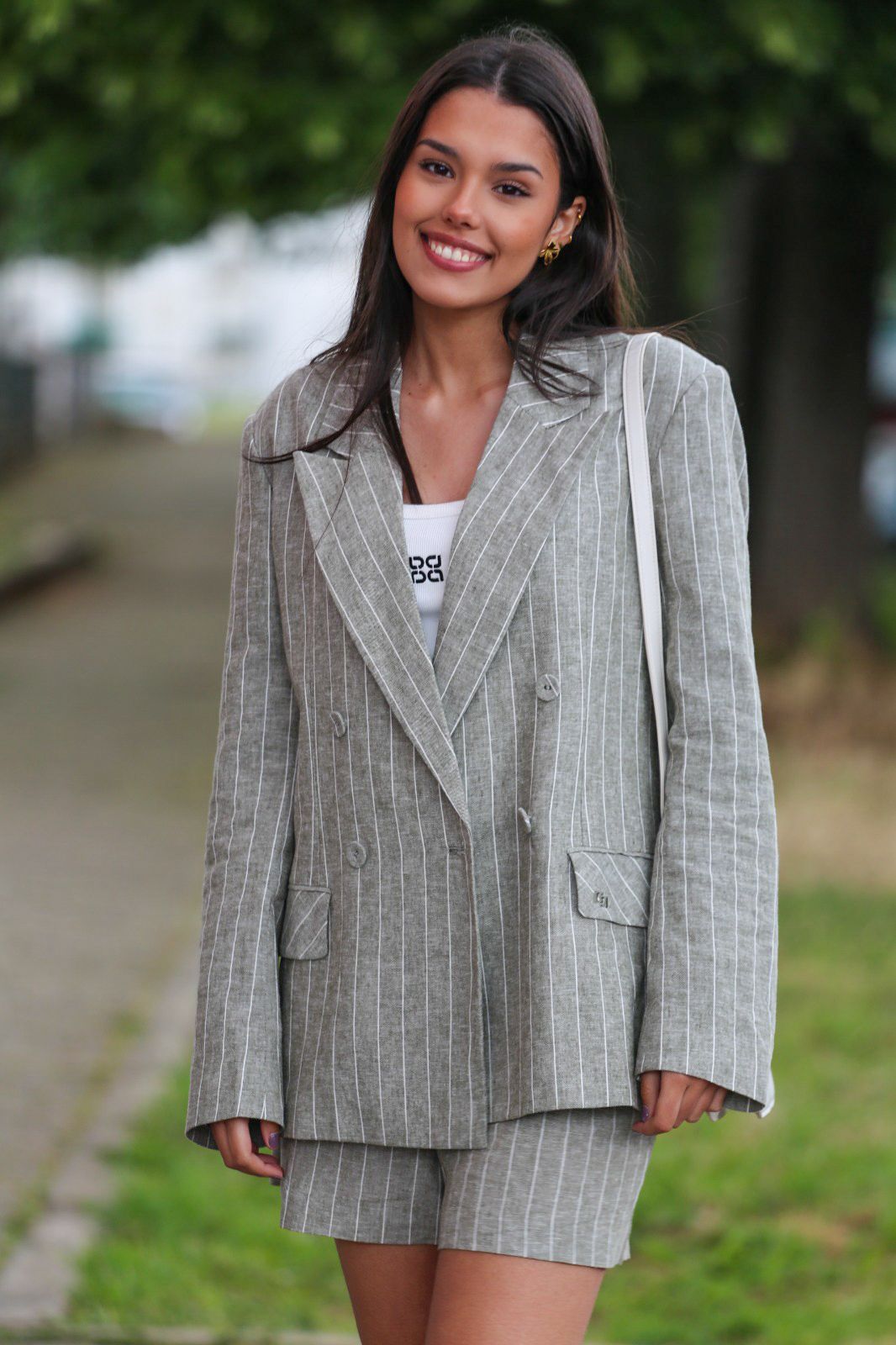 Conjunto Blazer & Calção Risca Fina