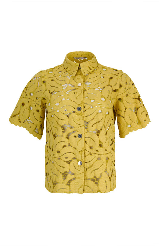 Blusa de renda amarela