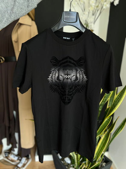 T-Shirt Antony Morato – Slim Fit (Preto) com Estampa de Tigre