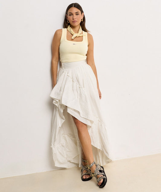 Saia maxi de cintura alta TARRANT - branco-creme