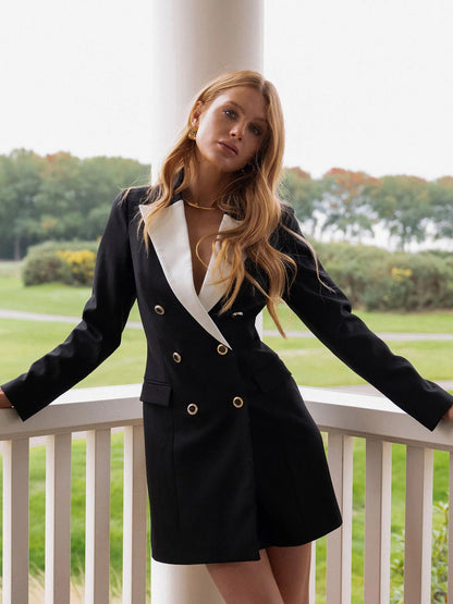 Vestido blazer com gola