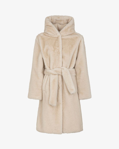 Casaco Teddy com Capuz e Cinto
