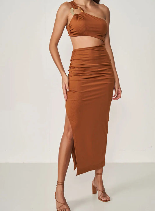 Vestido Midi Slim Cut Out