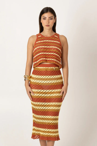 Saia de crochê multicolor SH x GM
