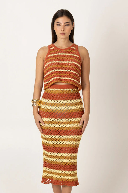 Saia de crochê multicolor SH x GM