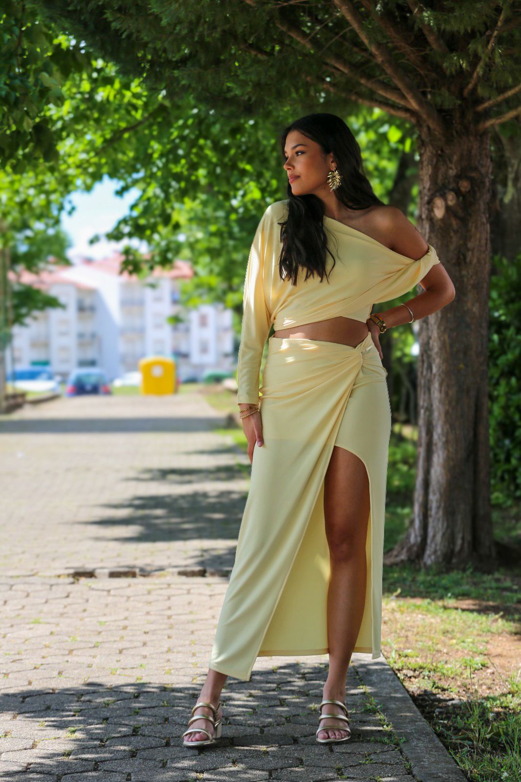Saia Midi Drapeada