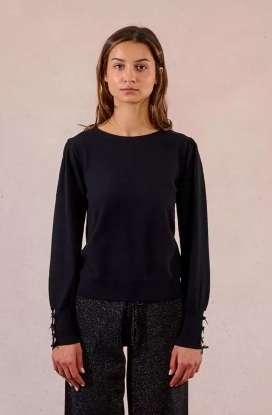 Suéter de moletom com laços elegantes