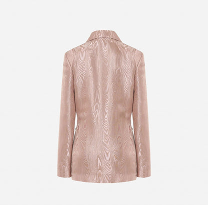 Blazer em tecido acetinado rosa