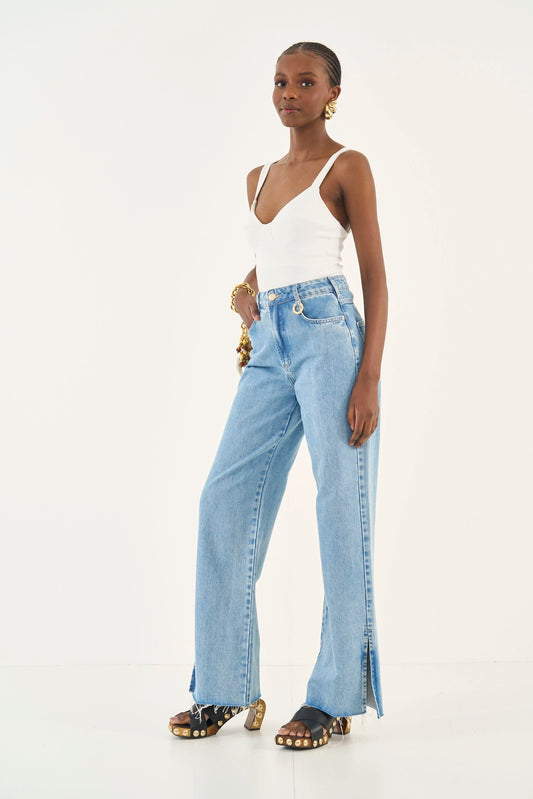 Calça Jeans Wide Leg Juliette